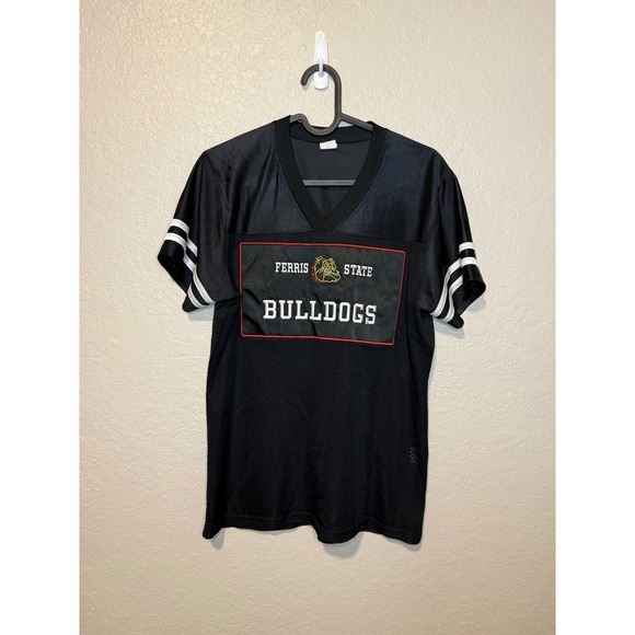 Sport-Tek Tops - Ferris State Bulldogs Sport-Tek Football Jersey Ladies' Small Black Mesh Top